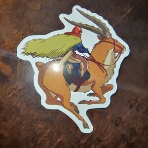 Rider on Antlered Stag Sticker - Earthy Orange & Olive